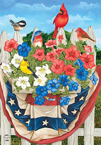 Briarwood Lane American Birds Spring Garden Flag Patriotic Floral 12.5 inch x 18 inch