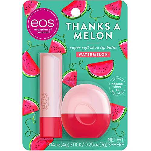 eos Super Soft Shea Lip Balm Stick and Sphere Thanks a Melon - Deeply Hydrates and Seals in Moisture - Sustainably-Sourced Ingredients - 0.25 oz. Sphere - 0.14 oz. Stick eos Super Soft Shea Lip Balm Stick and Sphere Thanks a Melon - Deeply Hydrates and Seals in Moisture - Sustainably-Sourced Ingredients - 0.25 oz. Sphere - 0.14 oz. Stick