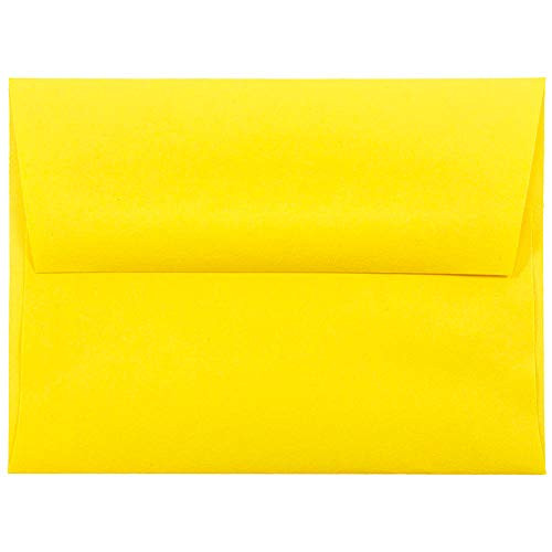 JAM PAPER A2 Colored Invitation Envelopes - 4 3 8 x 5 3 4 - Yellow Recycled - 100 Pack