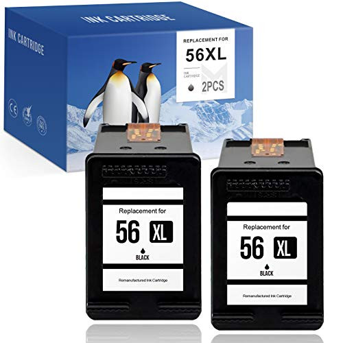 MYIK Remanufactured Ink Cartridge for HP 56 56XL C6656AN Use for Deskjet 5150 5650 5550 5850 Photosmart 7260 7350 7660 7450 7760 7550 Officejet 4215 PSC 1210 -2 Black- MYIK Remanufactured Ink Cartridge for HP 56 56XL C6656AN Use for Deskjet 5150 5650 5550 5850 Photosmart 7260 7350 7660 7450 7760 7550 Officejet 4215 PSC 1210 -2 Black-