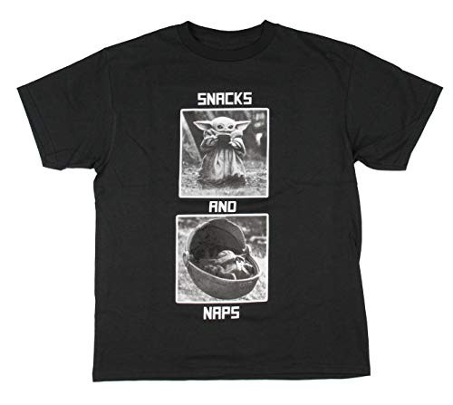 Star Wars Boy s The Mandalorian Baby Yoda Snacks and Naps T-shirt  5
