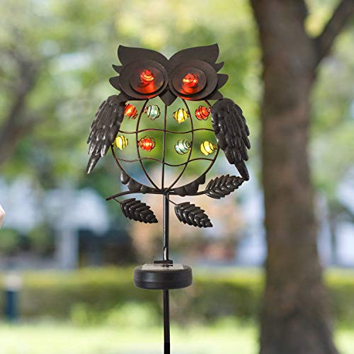 Joiedomi Outdoor Solar Stake Lights Garden Yard 40 10LED Metal Owl Decorative Lights Waterproof for Walkway Pathway Lawn Patio Courtyard -Bronze- Joiedomi Outdoor Solar Stake Lights Garden Yard 40 10LED Metal Owl Decorative Lights Waterproof for Walkway Pathway Lawn Patio Courtyard -Bronze-