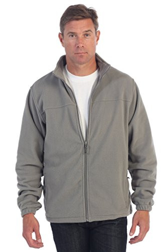 Gioberti Mens Full Zip Polar Fleece Jacket  Gray  X-Large