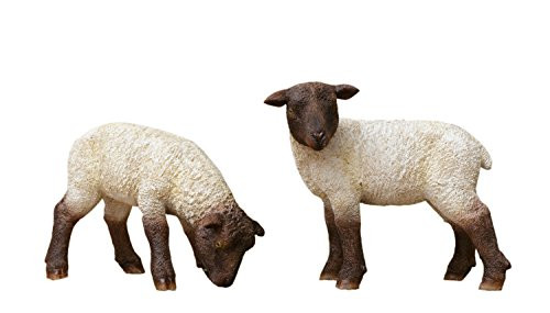 Your Heart s Delight Grazing Sheep Couple Decorative Accent -Set of 2-  6 x 2 x 4