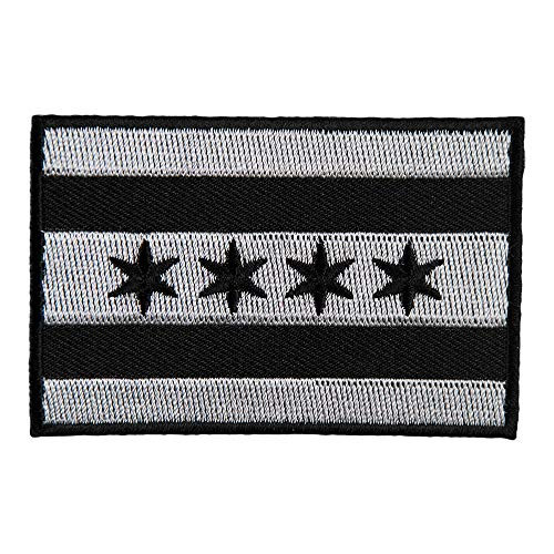 Chicago Black  and  Gray Flag Patch  City Flag Patches
