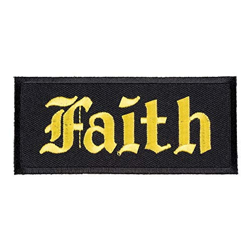 Faith Black  and  Yellow Patch  Christian Patches