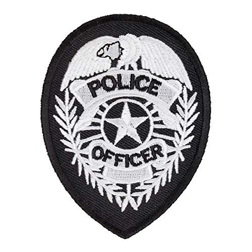 Police Badge Black  and  White Patch  Law Enforcement Patches