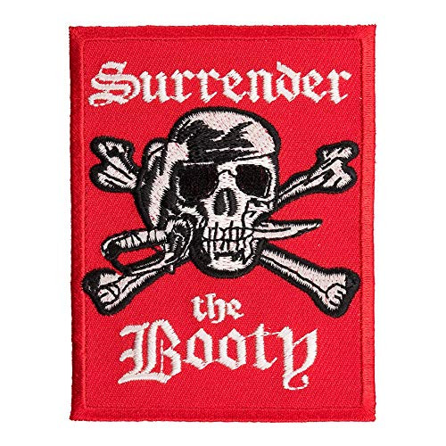 Surrender The Booty Pirate Patch  Pirate Skull Patches