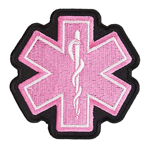 Star Of Life Pink Patch  Medical Profession Patches