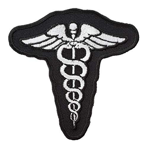 Caduceus Medical Symbol Black  and  White Patch  Medical Patches