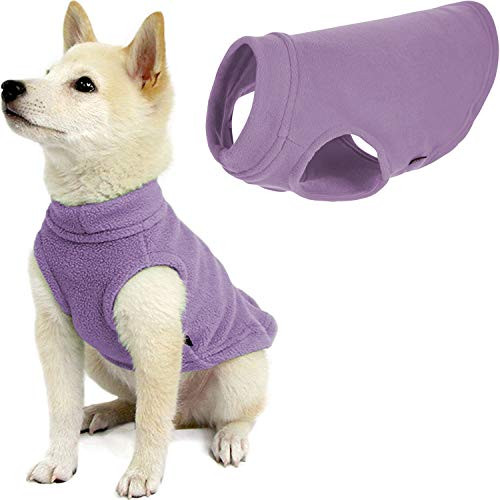 Gooby Stretch Fleece Dog Vest - Lavender  Small - Pullover Fleece Dog Sweater - Warm Dog Jacket Winter Dog Clothes Sweater Vest - Dog Sweaters for Small Dogs to Large Dogs for Indoor and Outdoor Use