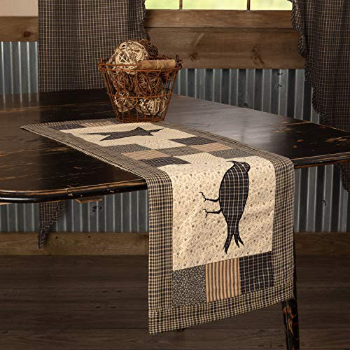 VHC Brands Primitive Tabletop Kitchen Prim Grove Crow and Star Cotton Runner One Size Patchwork VHC Brands Primitive Tabletop Kitchen Prim Grove Crow and Star Cotton Runner One Size Patchwork