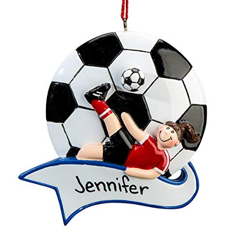 Fox Valley Traders Personalized Soccer Ornament  Girl