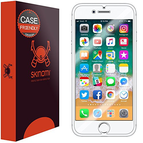 Skinomi Screen Protector Compatible with iPhone 8 -2-Pack--Case Friendly- Clear TechSkin TPU Anti-Bubble HD Film