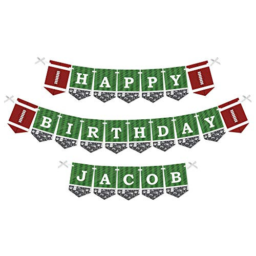 Big Dot of Happiness Custom End Zone - Football - Personalized Birthday Party Bunting Banner and Decorations - Happy Birthday Custom Name Banner Big Dot of Happiness Custom End Zone - Football - Personalized Birthday Party Bunting Banner and Decorations - Happy Birthday Custom Name Banner