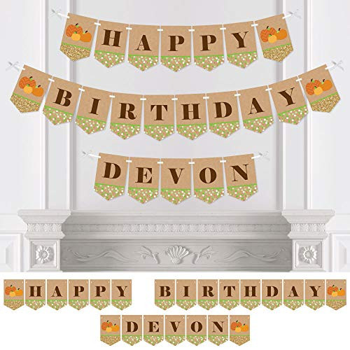 Big Dot of Happiness Custom Pumpkin Patch - Personalized Birthday Party Bunting Banner and Decorations - Happy Birthday Custom Name Banner Big Dot of Happiness Custom Pumpkin Patch - Personalized Birthday Party Bunting Banner and Decorations - Happy Birthday Custom Name Banner