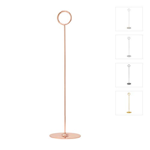 Gray Bunny Place Card Holder  12 in Tall  12 Pack  Rose Gold  Table Cardholder Tabletop Menu Holder Harp-Clip Number Holder Recipe Holder Reserved Card Holder  for Restaurants and Weddings