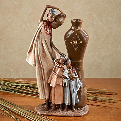 Touch of Class Tribal Mother and Children Sculpture Multi Earth