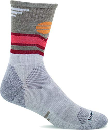 Sockwell Women s Mountain Beat Crew Moderate Compression Sock  Natural - S M