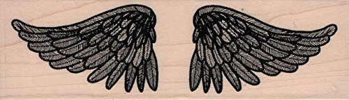 Impression Obsession D21194 Angel Wings Wood Mounted Rubber Stamp