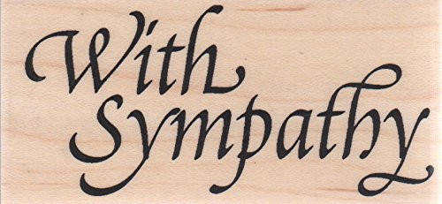 With Sympathy Wood Mounted Rubber Stamp -B1377-