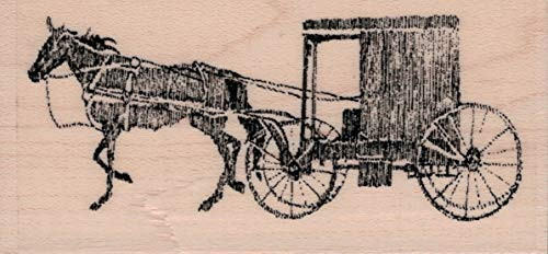 Serendipity SS1184E Amish Buggy Wood Mounted Rubber Stamp