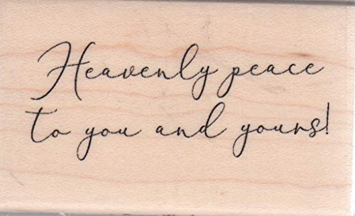 Impression Obsession C20767 Heavenly Peace Word Wood Mounted Rubber Stamp