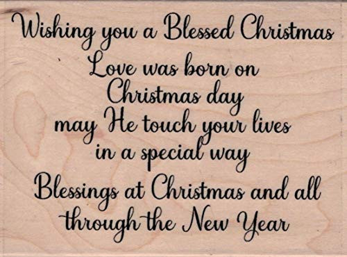 Impression Obsession E20863 Blessed Christmas Wood Mounted Rubber Stamp