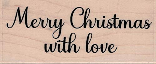 Impression Obsession D20870 Christmas Love Wood Mounted Rubber Stamp
