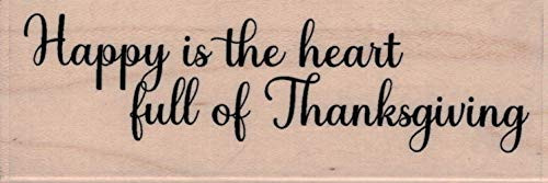 Impression Obsession D20892 Happy The Heart Wood Mounted Rubber Stamp