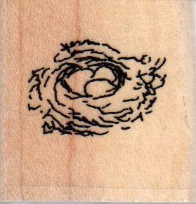 Little Nest Wood Mounted Rubber Stamp -A6992-