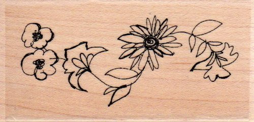 Daisy Vine Wood Mounted Rubber Stamp -C7180-