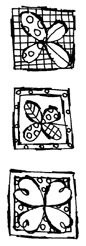 Shamrock Squares Wood Mounted Rubber Stamp -D7199-