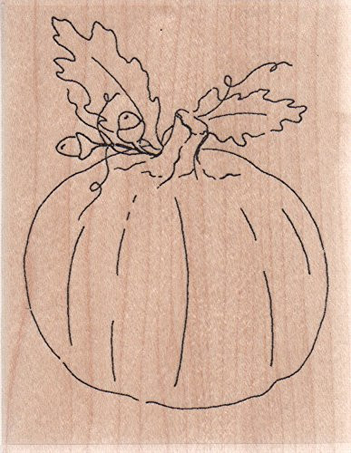 Harvest Pumpkin Wood Mounted Rubber Stamp -E20113-