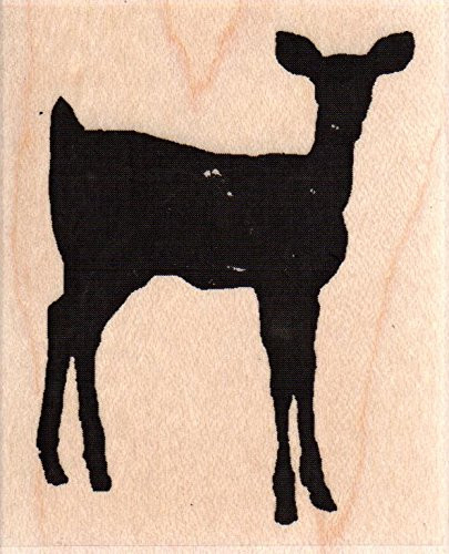 Deer Silhouette 2 Wood Mounted Rubber Stamp -D13472-