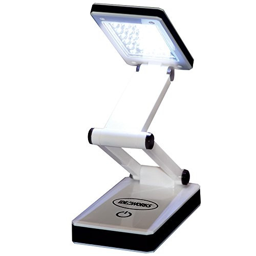 Jobar International Portable LED Lamp Folds Flat Extends to 13 Inches 3 Levels of Brightness