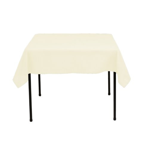 LinenTablecloth 52 in. Square Economy Polyester Tablecloth Ivory