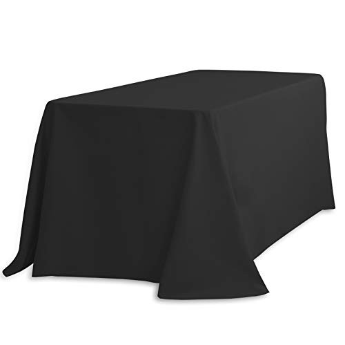 LinenTablecloth 90 X 132 in. Rectangular Economy Polyester Tablecloth Black
