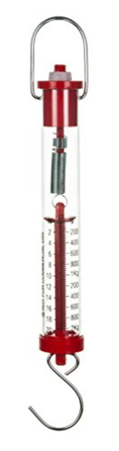 Eisco Labs Newton Force Meter Spring Scale - Max Capacity 20N  2Kg  Dual Scale Labeled