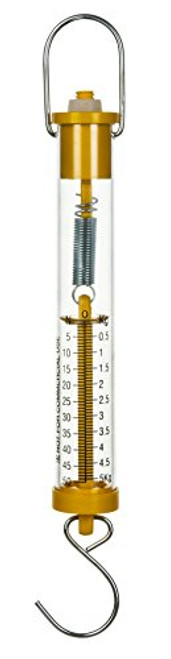 Eisco Labs Newton Force Meter Spring Scale - Max Capacity 50N  5Kg  Dual Scale Labeled