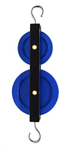 Double Long Pulley  2 inch Diameter   1.5 inch Diameter - Mounted in a Heavy Duty Metal Frame - Eisco Labs