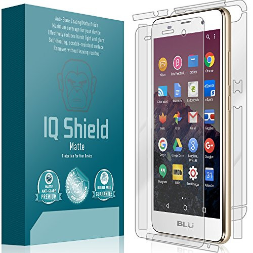 IQ Shield Matte Full Body Skin Compatible with BLU Advance 5.0 HD  Plus  Anti-Glare -Full Coverage- Screen Protector and Anti-Bubble Film