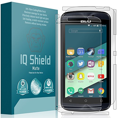 IQ Shield Matte Full Body Skin Compatible with BLU Advance 4.0 M  Plus  Anti-Glare -Full Coverage- Screen Protector and Anti-Bubble Film