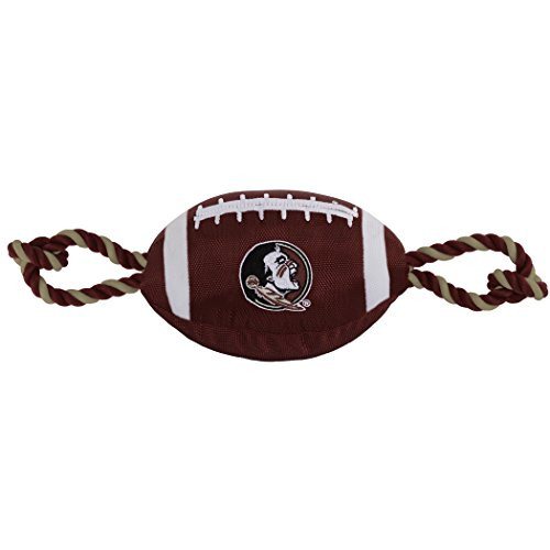 Pets First NCAA Florida State Seminoles Football Dog Toy Tough Quality Nylon Materials Strong Pull Ropes Inner Squeaker Collegiate Team Color -FSU-3121- Pets First NCAA Florida State Seminoles Football Dog Toy Tough Quality Nylon Materials Strong Pull Ropes Inner Squeaker Collegiate Team Color -FSU-3121-