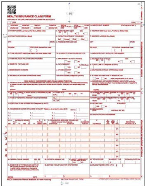 -Pack of 500- CMS 1500 Forms  HCFA 1500 Forms  Health Insurance Claim Form  Medicare Claims for Taxes  CMS 1500 Claim Forms 02 12