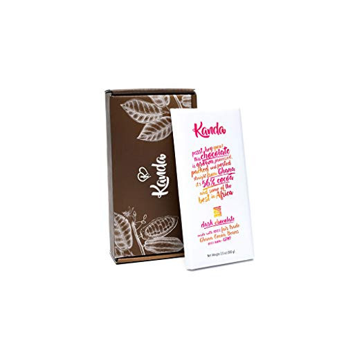 Kanda Chocolates Dark Chocolate - 56 percent  Ghana Cocoa - 3 Bars - Non-GMO  Fair Trade Cocoa  Bean to Bar Chocolate grown  processed  and packaged in Ghana - Kanda