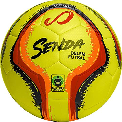 SENDA Belem Training Futsal Ball  Fair Trade Certified  Yellow Red Orange Black  Size 3 -Ages 8 - 12-