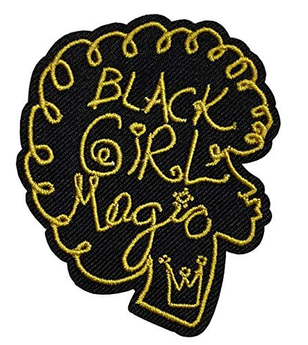 Antthony Originals Presents BLM Black Girl Magic Embroidered Iron on Patch Anti-Racist Black Lives Matter 2-7 8 x 2-1 2