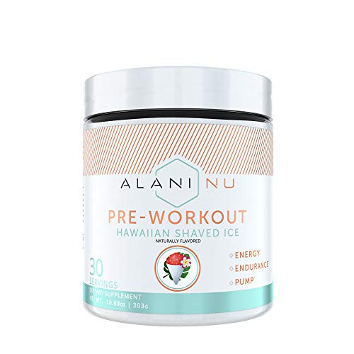 Alani Nu Pre-Workout Supplement Powder for Energy  Endurance  and Pump  Hawaiian Shaved Ice  30 Servings