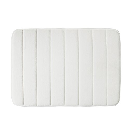 YK Decor Memory Foam Bath Mat Soft Microfiber Bath Mat for Bathroom  Non Slip Water Absorbent Cozy Bathroom Rug Machine Washable Memory Foam Rug Quickly Drying Small Mat 17x24 Inch